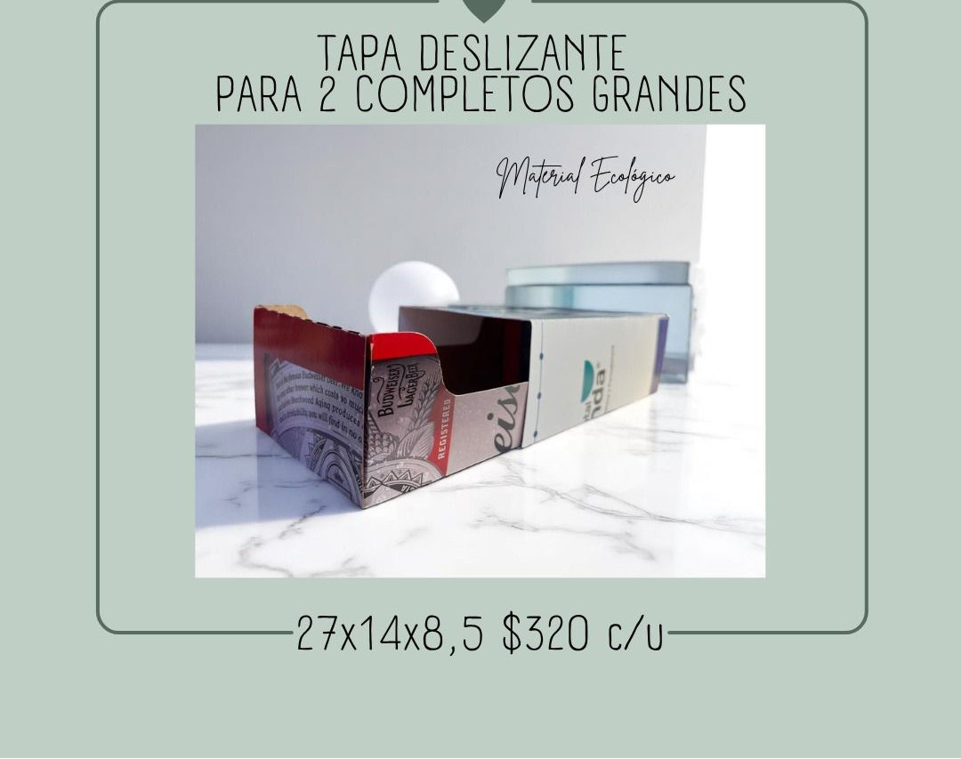 Caja tapa deslizante para 2 completos grandes