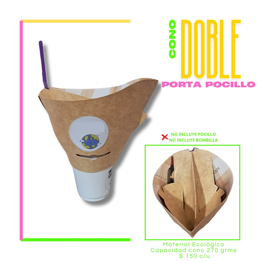Cono doble porta vaso