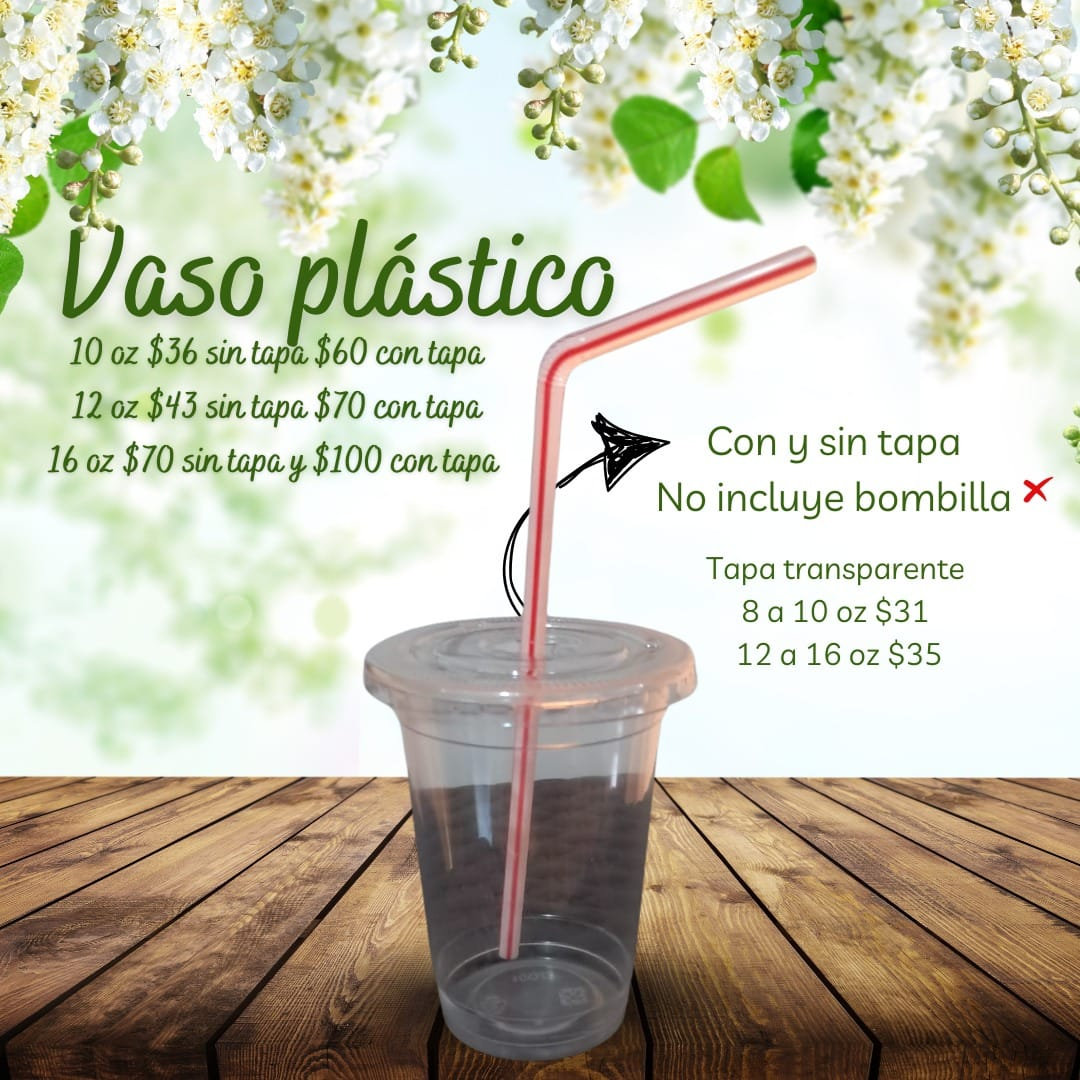 Vaso plástico transparente