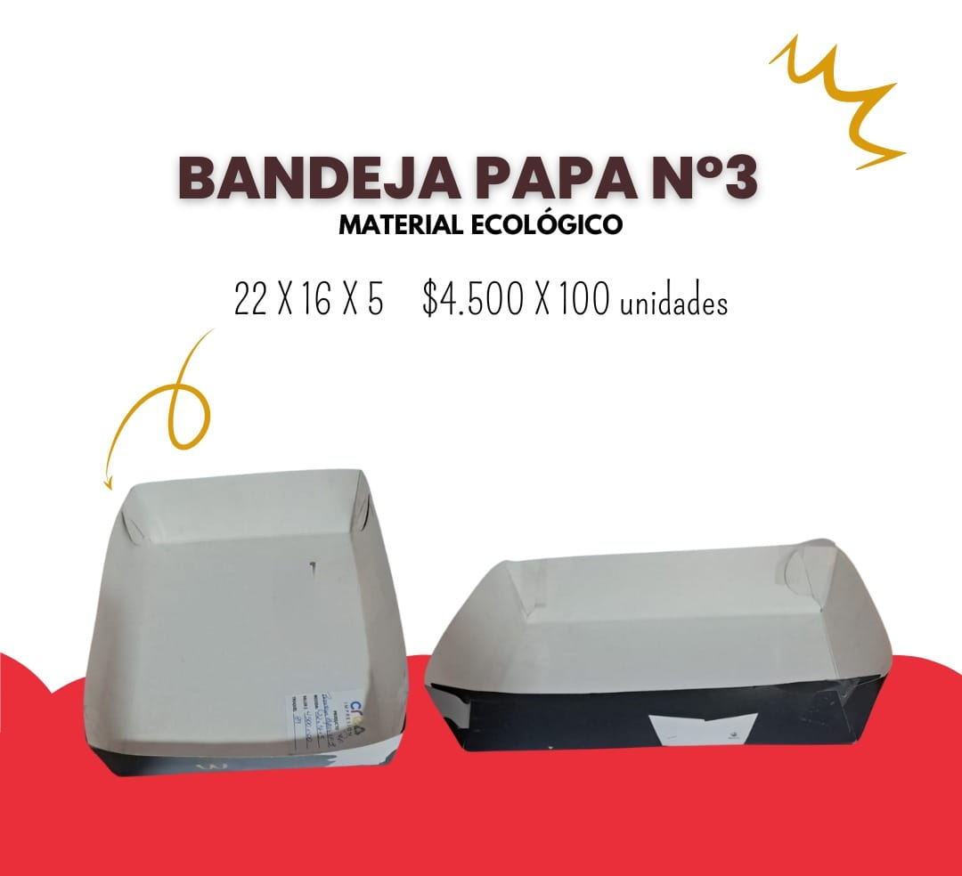 Bandeja papa N°3 cartón ecológico