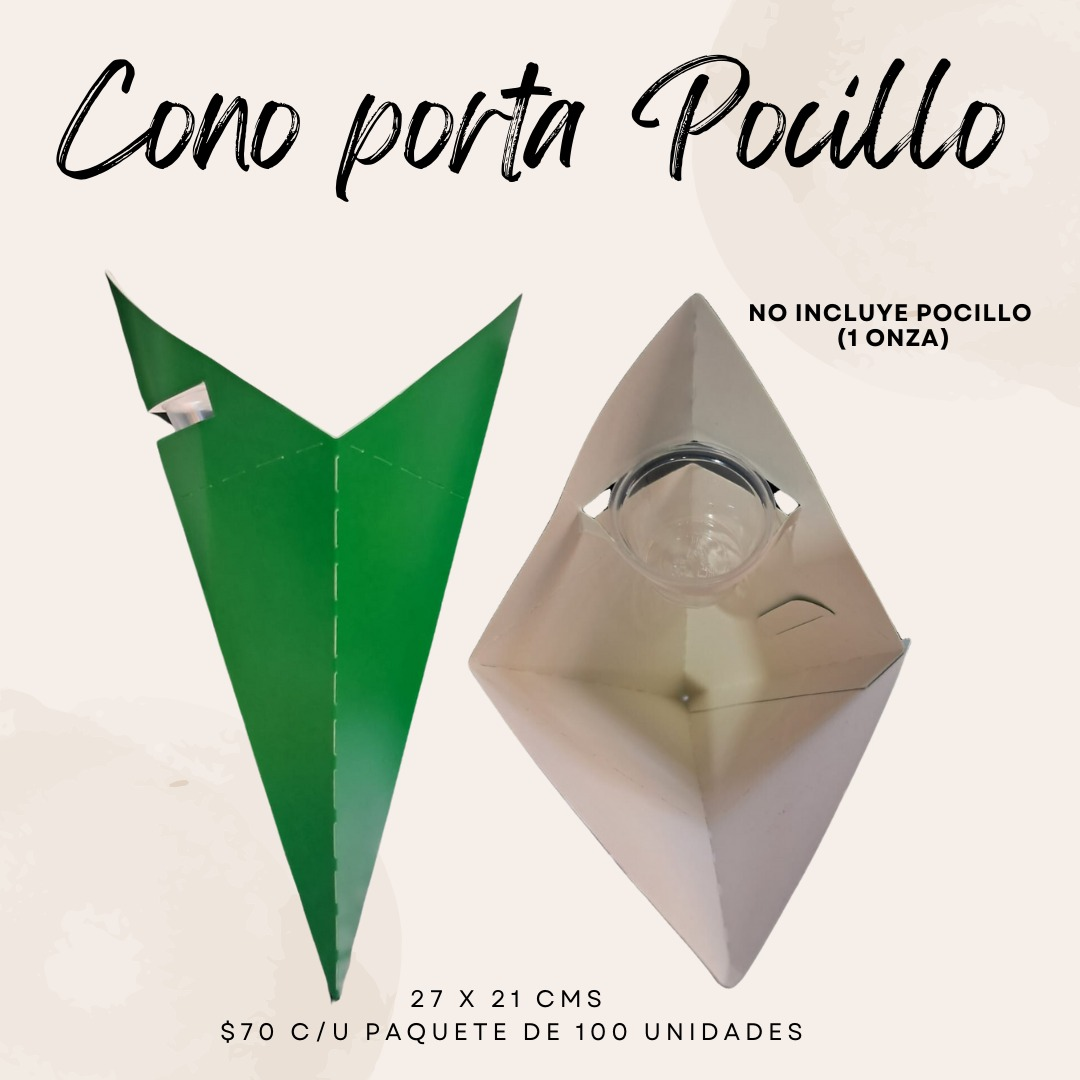 Cono porta pocillo, cartón ecológico