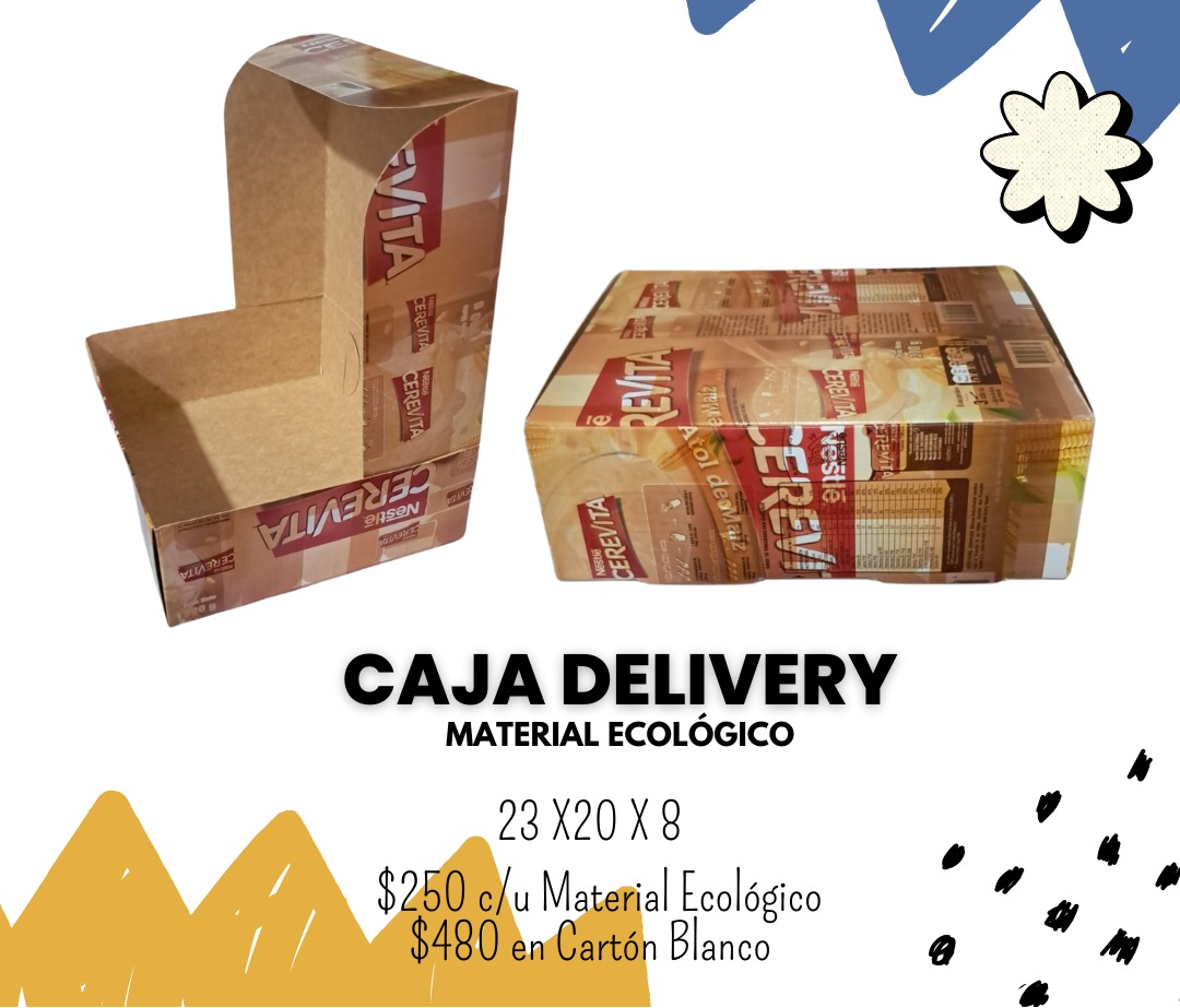 Caja delivery 4 completos chicos, cartón ecológico