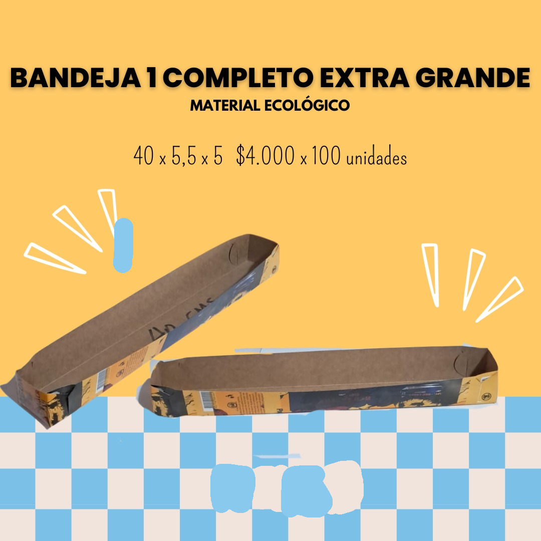 Bandeja 1 completo Extra Grande, cartón ecológico