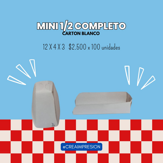 Bandeja mini medio completo /Paquetes de 100 unidades