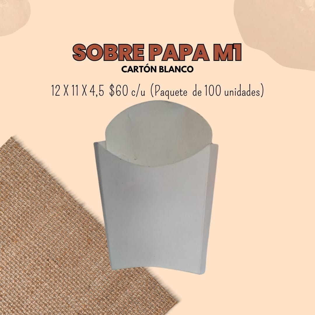 Sobre papa M1 cartón blanco
