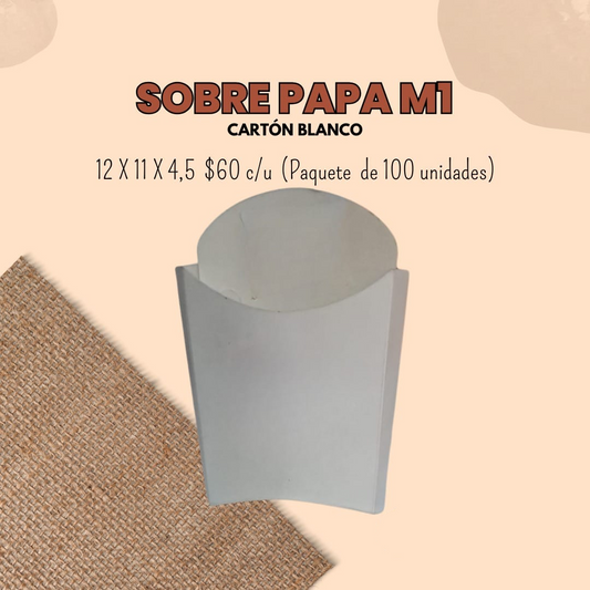 Sobre papa M1 cartón blanco