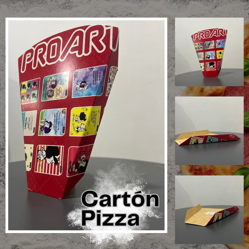 Cartón Pizza, cartón ecológico y blanco / paquetes de 100 unidades