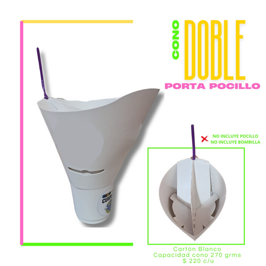 Cono porta vaso poli papel blanco